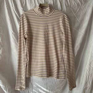 Odeyalo ribbed stripe turtleneck top - NWOT - Canadian slow fashion - L large